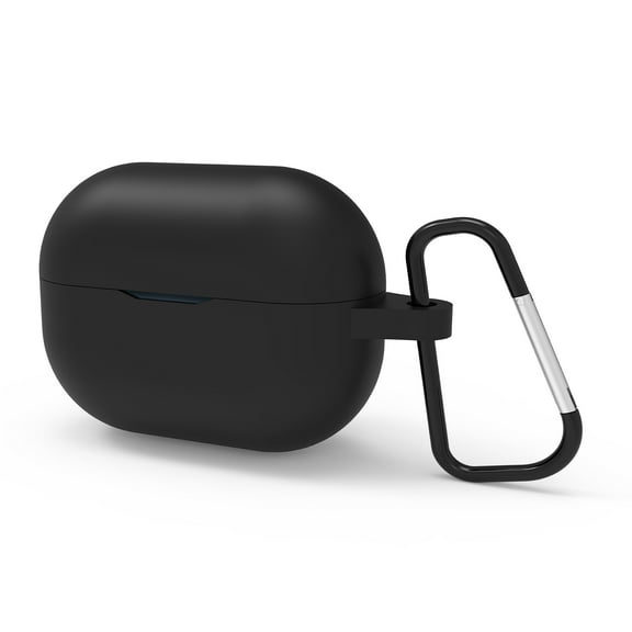 Geekria Silicone Case Cover Compatible with JBL Vibe 200, Wave 200, Vibe Beam True Wireless Earbuds, Protective Carrying Case with Keychain Hook, Charging Port Accessible (Black)