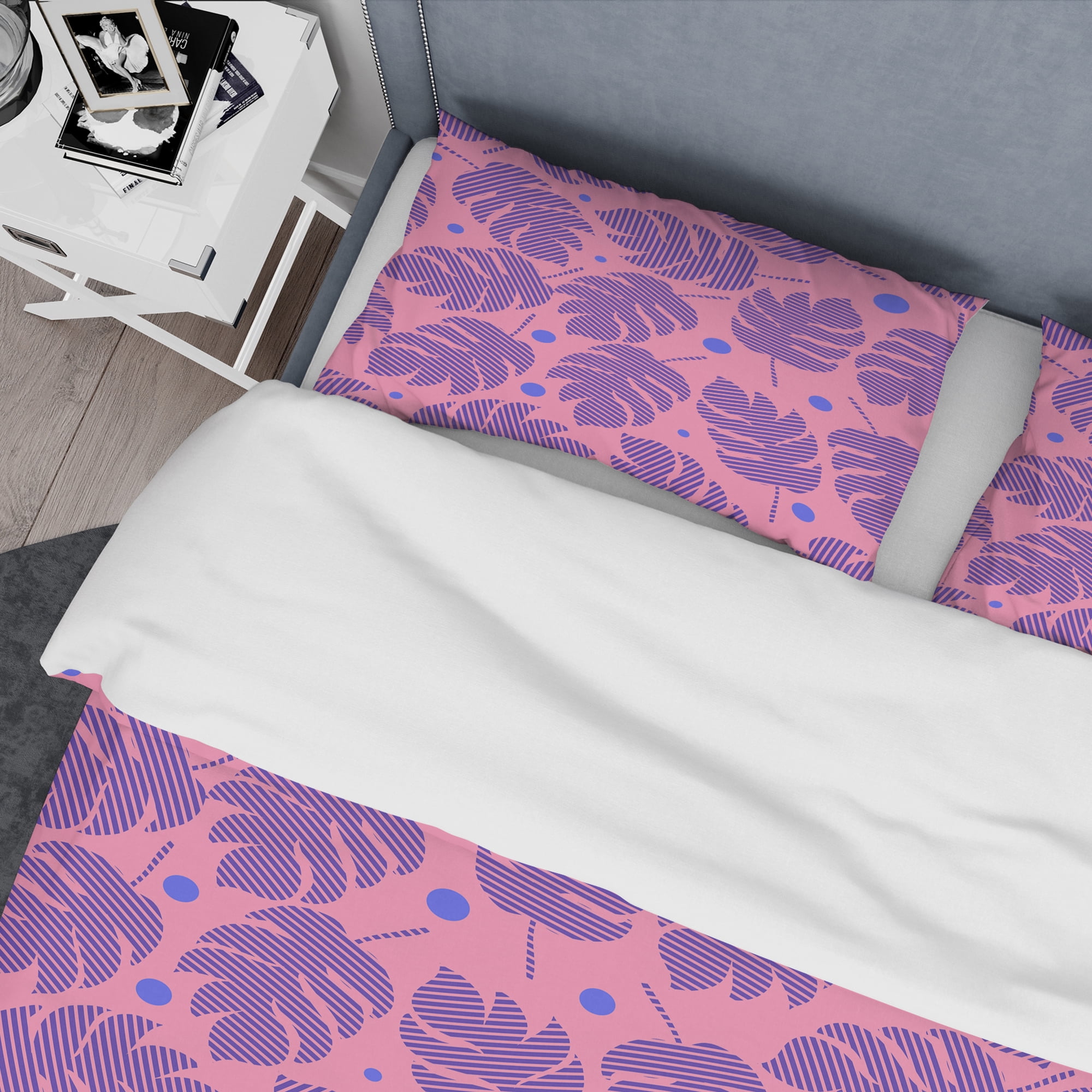 Designart 'Tropical Palm Leaves IV' Mid-Century Modern Duvet Cover Set