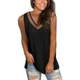 thumbnail image 3 of Pompotops Women's Fashion Sexy Solid Color V-Neck Splicing Ruffles Short Sleeve Tops, 3 of 8