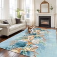 thumbnail image 2 of Large Area Rugs for Living Room Bedroom, Beach Coastal Blue 8'x10' Rug Washable Carpet Runner Indoor Outdoor, Nautical Shell Starfish Coral Summer Non Slip Floor Mats Rug for Kitchen, Patio, 2 of 8