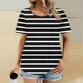thumbnail image 3 of Mujeres Más Tamaño Manga Corta Tops, Moda Impresión Cuello Redondo, Camiseta Más Tamaño Blusa, 3 of 5