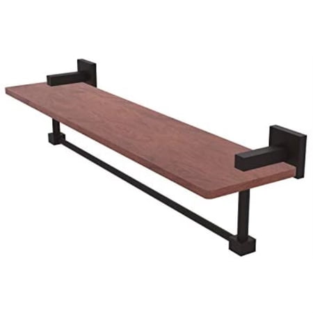 Allied Brass Montero 22 Inch Vanity Shelf With Integrated Towel Bar - Tempered Glass, Polished Brass, Wall Mounted