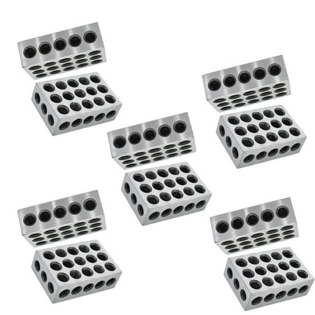 

5 Matched Pair Ultra Precision 1-2-3 Blocks 23 Holes 0.0002 Machinist 123 Jig Fit for Milling Machine