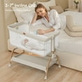thumbnail image 2 of Baby Bassinet Bedside Crib, 3-in-1 Baby Bassinet Bedside Sleeper with Mattress and Soft, Breathable Sheet, Full-Mesh Sides, 6-Height Adjustable, Stable and Secure Crib for Newborns, 2 of 6