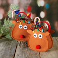 thumbnail image 4 of Bolsas de regalo navideñas de fieltro de reno actuales de 13 x 17 cm, juego de 6, 4 of 6