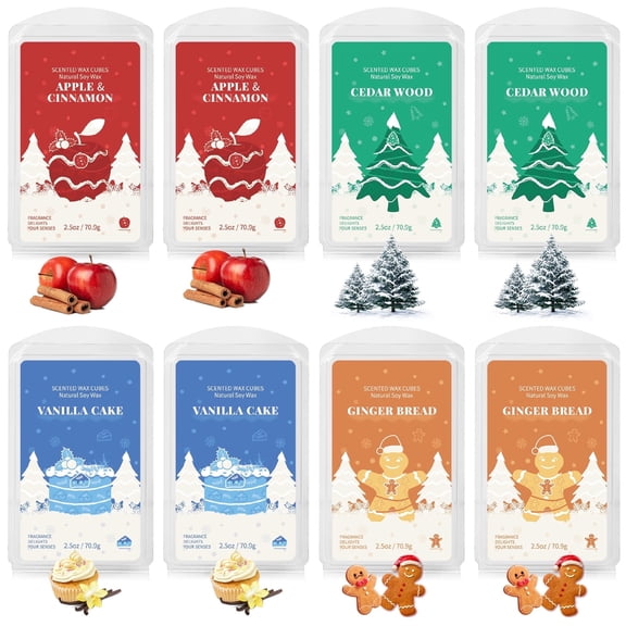 SCENTORINI Christmas Scented Wax Melts for Candle Making, Wax Cube for Warmer (8x2.5 oz)