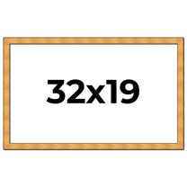 32x19 Frame Gold Rustic Solid Wood Picture Frame | 1.25 Inch Wide Moulding | Rustique Gold