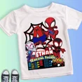 thumbnail image 5 of Camiseta de algodón blanca para niños de verano de 2, 3, 4, 5, 6, 7, 8 y 9 años con el Hombre Araña y sus amigos para cumpleaños, ropa para bebés y niños pequeños, 5 of 5