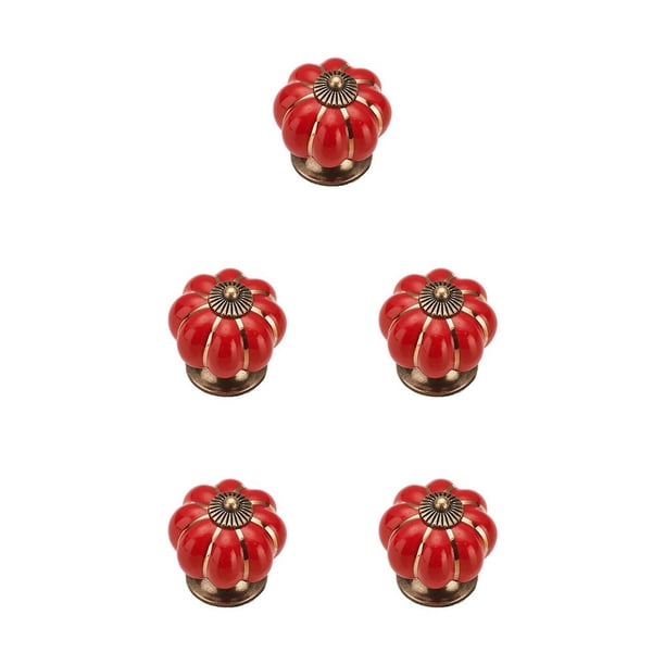 Kenally Pomos de puerta de calabaza, tirador de armario de zapatos, pomo decorativo Vintage, herrajes para reparación de muebles de sala de Type5 NO5
