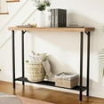 thumbnail image 3 of Industrial Solid Wood Console Table, 2 Tier Entryway Table with Storage Shelves, Narrow Sofa Table for Living Room, Hallway, Foyer, Entryway, Rustic Brown, 3 of 14