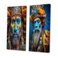 thumbnail image 3 of Designart "Enigmatic Portrait of Wise Guru with Feathers I" Man Wall Art Set Of 2 - Glam Blue Gallery Wall Set For Home Decor, 3 of 6