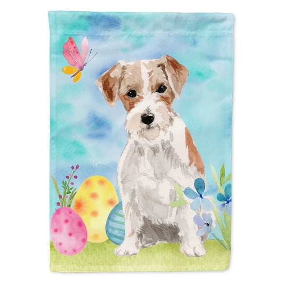 Wire Hair Jack Russell Easter Garden Flag