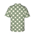 thumbnail image 3 of Balery Daisy Plaid Green Print Men's Hawaiian Shirts Short Sleeve Beach Shirt Relaxed Fit Vacation Button Down Shirts-, 3 of 9