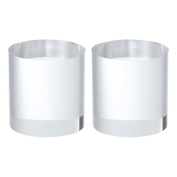 Acrylic Display Stand Base 2x2 Inch Solid Clear Cylinder Round Display 2Pcs
