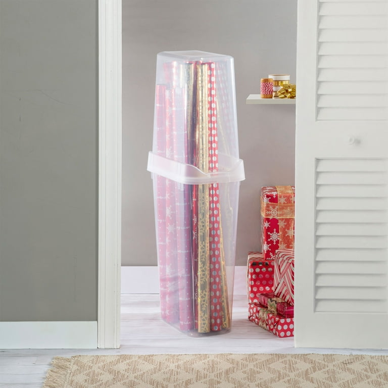 Sterilite 40 in. Clear Wrapping Paper Storage Container 41.38 in