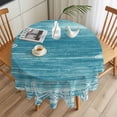 thumbnail image 3 of Sea Stars Round Tablecloth 54 inches Summer Beach Sea Star Coral Teal Texture Waterproof Oil-Proof Table Cloth Round Table Cover for Holiday Party Picnic Dinner Decor Indoor and Outdoor Use, 3 of 9