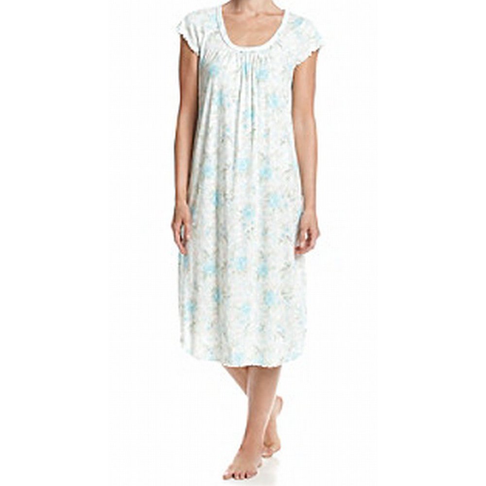 Miss Elaine Miss Elaine NEW Blue Roses Womens Size 1X Plus Floral Print Nightgowns Walmart