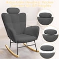 thumbnail image 6 of UHOMEPRO Modern Teddy Fabric Rocking Chair, Accent Rocker Chair with High Backrest, Accent Glider Rocker for Living Room Bedroom Playroom, Gray, 6 of 8