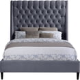 thumbnail image 3 of Meridian Furniture Fritz Gray Velvet Queen Bed, 3 of 10