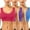 3 pack Blue Red Purple, variant on Women's 3 Pack Seamless Comfortable Sports Bra with Removable Pads,Full-Coverage Pullover Stretchy Sports Bras