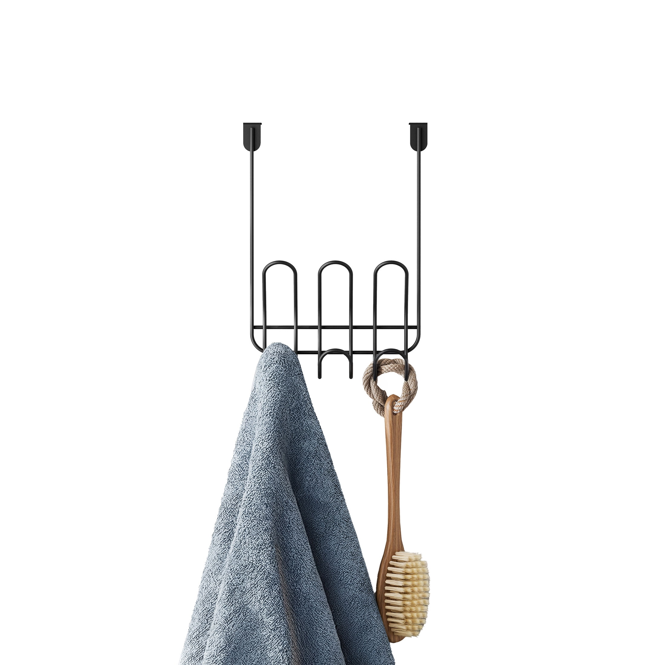 Mainstays Over-the-Door 3-Hook Rack, No Drilling, Black