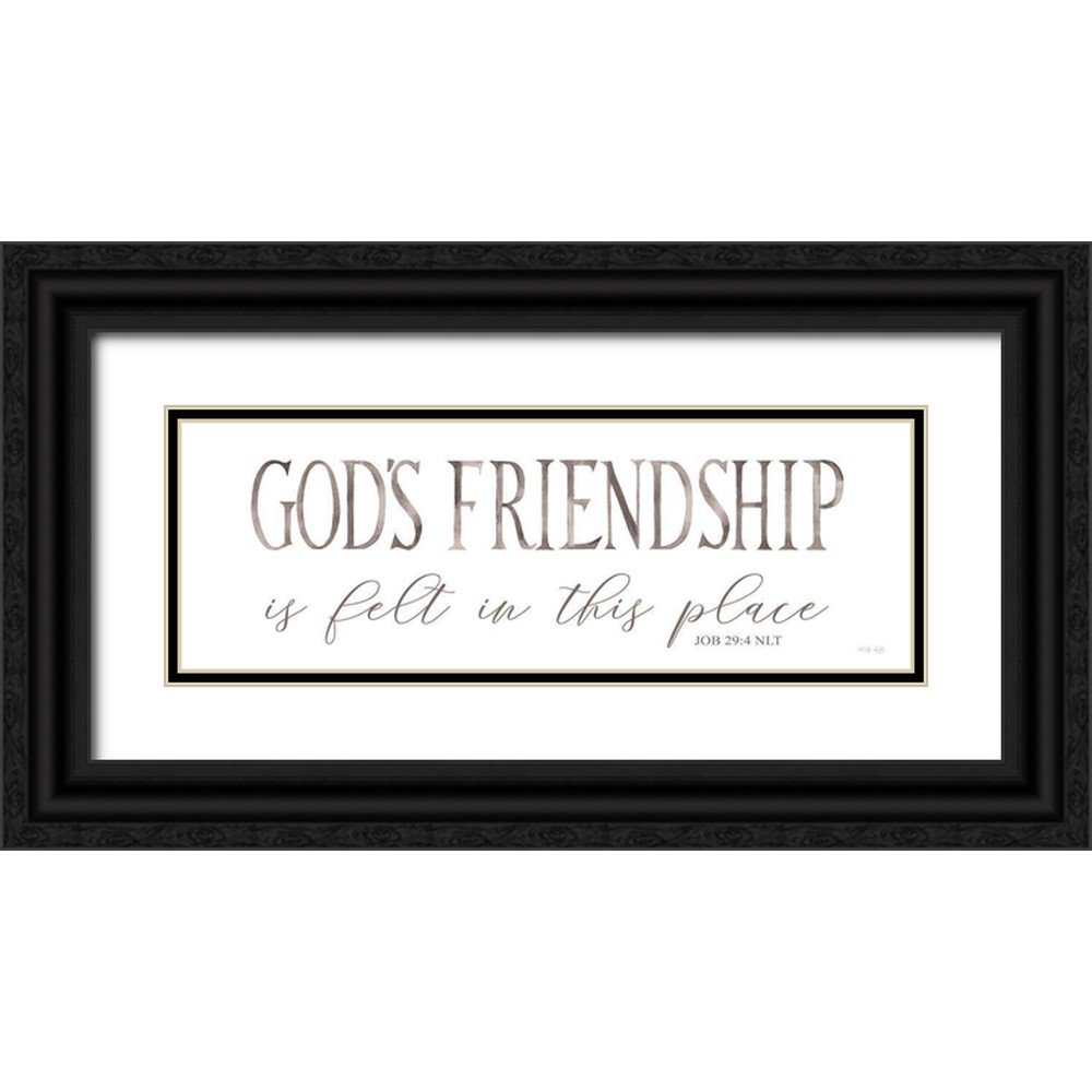 Jacobs Cindy 32x13 Black Ornate Wood Framed with Double Matting Museum Art Print Titled - Gods Friendship