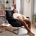 thumbnail image 6 of CELTOSS Modern Accent Chair, Comfy Lounge Chair with Plush Cushion and Metal Frame, for Bedroom, Living Room and Home Office, 2 Pack, Black, 6 of 14