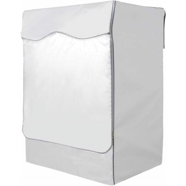 Funda duradera para lavadora/secadora de carga frontal, tela de poliéster Oxford resistente al agua y al polvo, con ventanas precortadas y cuerdas ajustables para un fácil acceso y disipación del