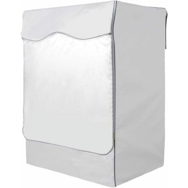 Elegante funda para lavadora/secadora de carga frontal, tela de poliéster Oxford impermeable que ofrece máxima protección con cuerdas ajustables y diseño de cremallera para un acceso rápido (1 pieza)
