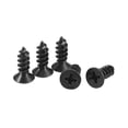 thumbnail image 1 of Tornillos de madera Uxcell M4 x 12mm Acero al carbono Óxido negro Paquete de 200, 1 of 5