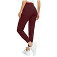 thumbnail image 7 of WFJCJPAF 2024 New Product 锛?Yoga Pants for Women,Women's Solid Color Women's Suit PantFoot Bound Casual Sports Pants Pants Long Pants - Wine M, 7 of 7