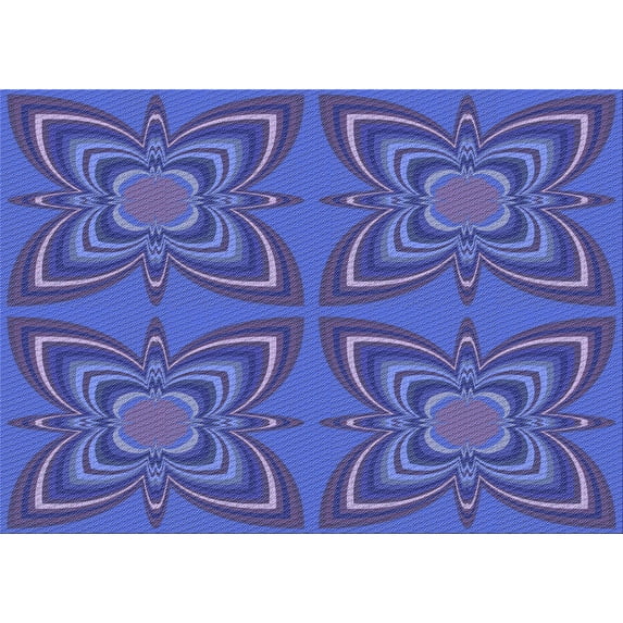 Ahgly Company Indoor Rectangle Patterned Light Slate Blue Area Rugs, 2' x 5'