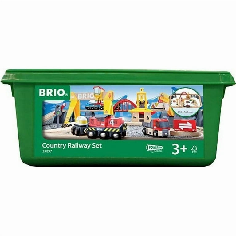 BRIO Deluxe Cargo Train Set with Battery Operated Wooden Track for