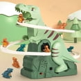 thumbnail image 2 of Tobogán de escalada de dinosaurios, juego de pista de carreras de dinosaurios, tobogán de aventura con escalera para subir, luces y música para niños de 3 a 8 años, carga por USB o con pilas, 2 of 8