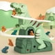 thumbnail image 2 of Tobogán de escalada de dinosaurios, juego de pista de carreras de dinosaurios, tobogán de aventura con escalera para subir, luces y música para niños de 3 a 8 años, carga por USB o con pilas, 2 of 8