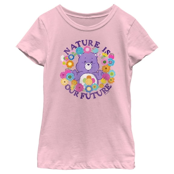 Girl's Care Bears Nature Is Our Future Harmony Bear Graphic Tee Light Pink Medium