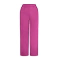 thumbnail image 5 of Fabrcox Women's Flare Leg Scrub Pants - Stretch Trousers with Cargo Pocket, Elastic Waistband for Nurses ,Pink XL, 5 of 5