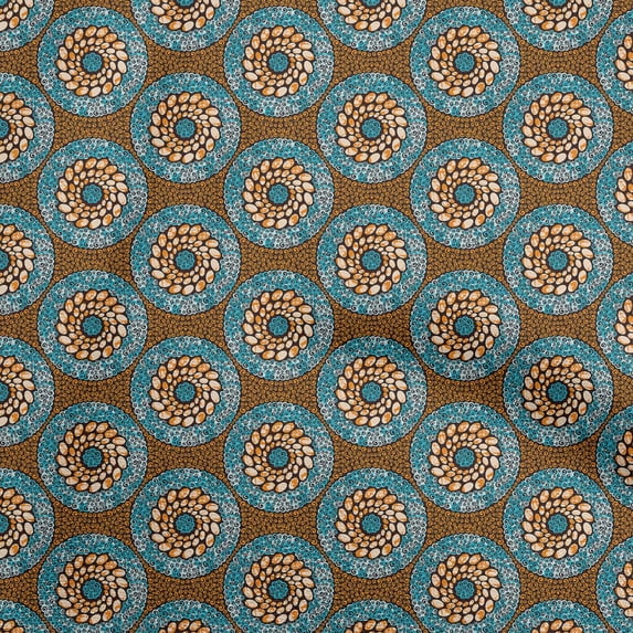 oneOone Velvet Rust Brown Fabric Asian Mandala Diy Clothing Quilting Fabric Print Fabric By Yard 58 Inch Wide