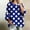 Blue, variant on Women's Polka Dot Top Round Neck 3/4 Sleeve Drop Shoulder Relaxed Loose Fit Casual Everyday Wear