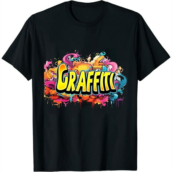 Graffiti Colorful Words Men's T-Shirt Urban Street Art Graphic Tee