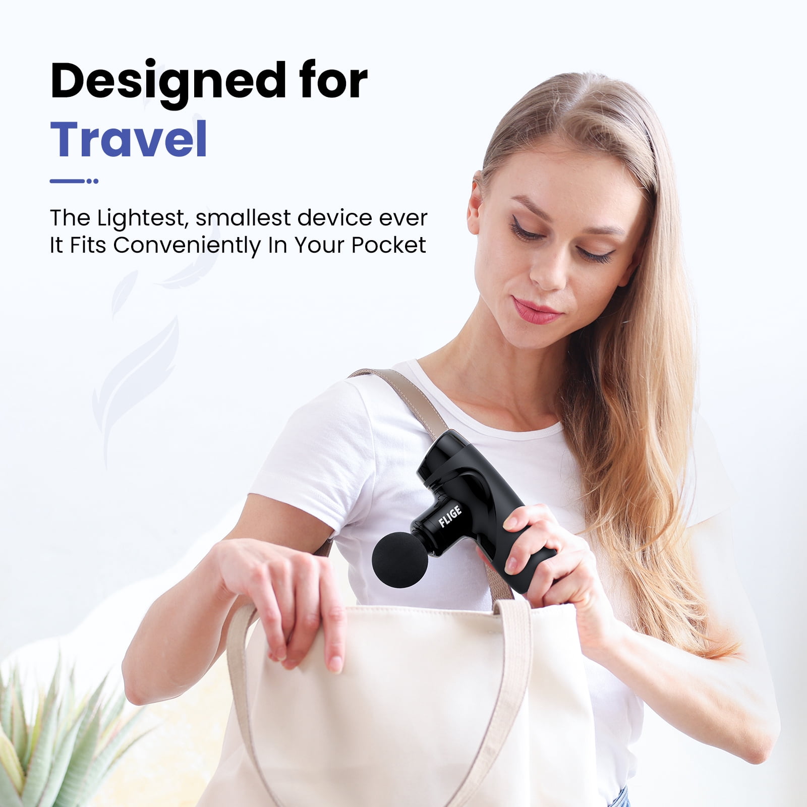 Open Box FLIGE Percussion Pocket-Sized Deep Tissue Massage Gun for Pain Relief & Muscle Recovery Gifts- 7mm Amplitude 3000 RPM