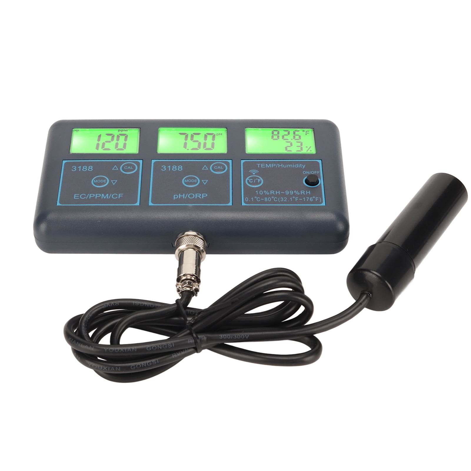 Testeur PH Électronique 5-en-1 Piscine | Mesure Salinité, TDS, EC, Température - Haute Précision Testeur PH Électronique 5-en-1 Piscine | Mesure Salinité, TDS, EC, Température - Haute Précision