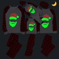 thumbnail image 1 of Pijamas familiares a juego de Navidad, conjunto de pijamas negros luminosos con cabeza de Papá Noel brillante, 1 of 4