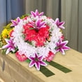 thumbnail image 2 of LOLIPPYY Artificial Flower Wreath for Grave Decoration, Mourning Garland, Realistic Memorial Tribute, Cemetery Floral Arrangement, 2 of 7