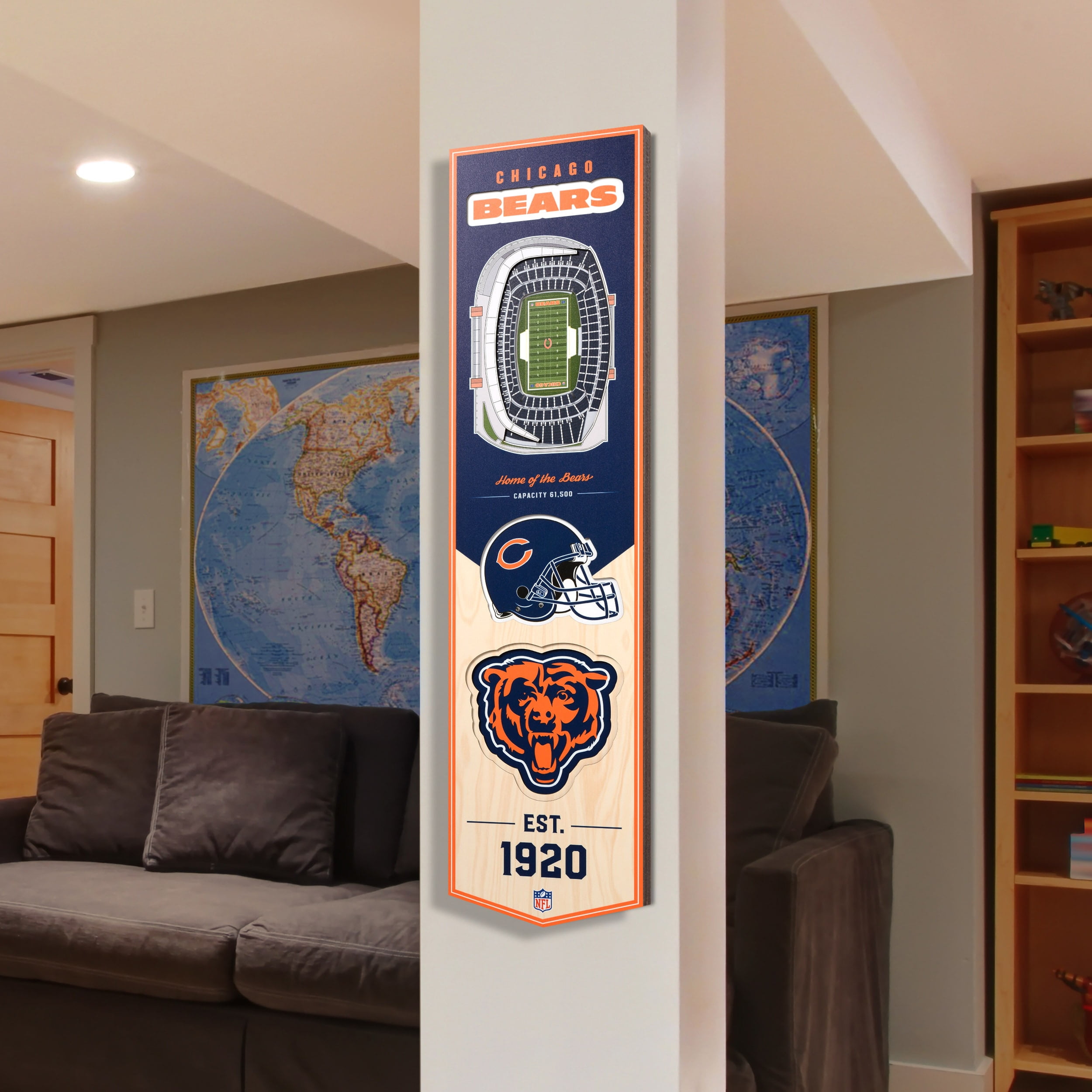 Bears 8'' x 32'' 3D StadiumView Banner