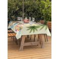thumbnail image 3 of Outdoor Tablecloth with Umbrella Hole for Patio/Picnic/Party/Camping, Summer Surfboard Waterproof Table Cloth Rectangle Table Cover Washable, Tropical Palm Tree Coastal Swimming Ring (60"x 120"), 3 of 9