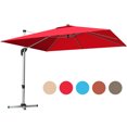 thumbnail image 1 of Gymax Parasol de Patio Suspendu Déporté Carré 10 Pi Inclinaison 360 Degrés Rouge, 1 of 10