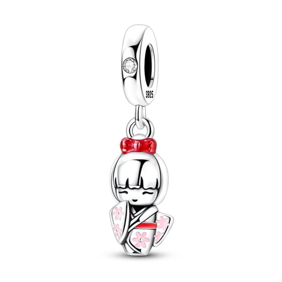 Japanese Kimono Doll Pendant Charm, Compatible with Most Bracelet, Charm for Bracelet
