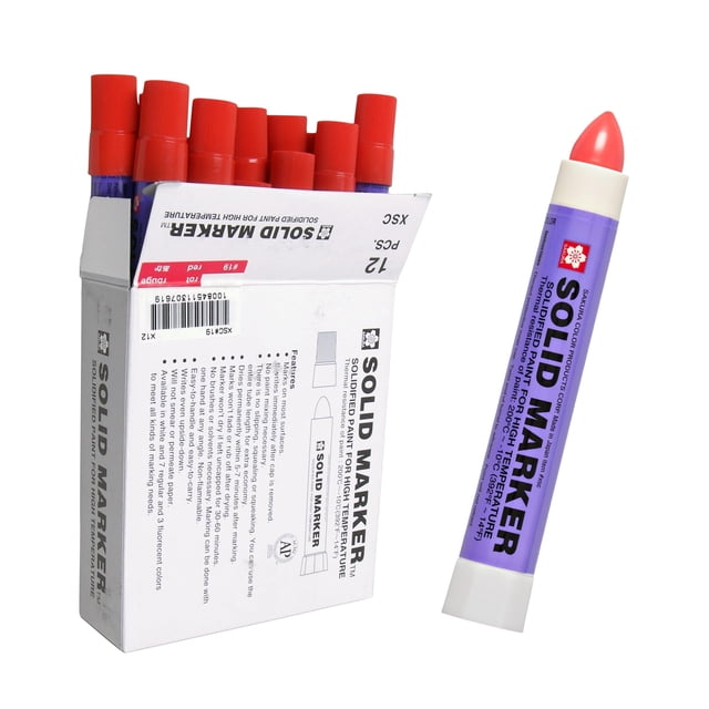 Marcador Permanente de Pintura Sólida Sakura Rojo, Paquete de 12
