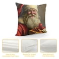 thumbnail image 4 of Orinice Santa Claus Gift Box Graphic Decorative Cotton Linen Throw Pillow Cover Winter Pillow Case 1PC 18x18in, 4 of 5